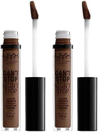 NYX PROFESSIONAL MAKEUP Can't Stop Won't Stop Contour Concealer, 24h Full Coverage Matte Finish - Deep (Pack of 2)-VivaGrace Women