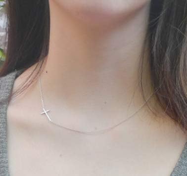 Dainty Cross Pendant Necklace Choker Necklace Chain Christian Necklaces Jewelry for Women and Girls-VivaGrace Women
