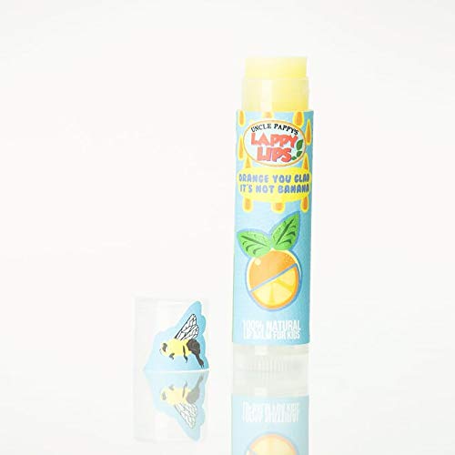 Lappy Lips Organic 100% Natural, Lip Balm Chap stick for Kids, Toddlers (4 flavors) - Organic Essential Oil - for Dry Chapped Lips to Restore and Heal and Make Kids Happy-VivaGrace Women