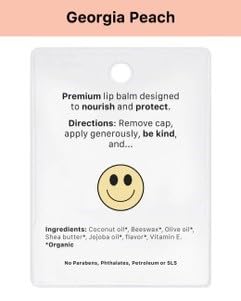 Kind Lips Lip Balm - Nourishing & Moisturizing Lip Care with Shea Butter, Beeswax & Vitamin E | Georgia Peach Flavor | 0.15 Oz (Single Tube)-VivaGrace Women