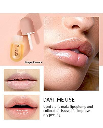 Lip Plumper Set, Natural Lip Care & Enhancer Set by Green Hills, Day & Night Serum, Softer Bigger Fuller Lips by Natural Lip Enhancer, Lip Mask, Lip Gloss, No Chapped Lips-VivaGrace Women