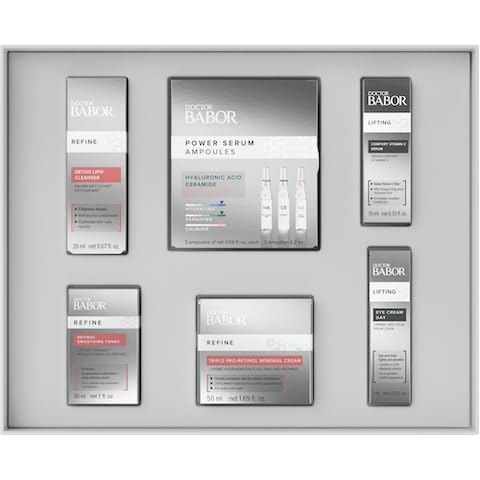 BABOR DOCTOR Iconic Skin Renewal Collection Set, Serums to Hydrate, Repair & Calm, Retinol Smoothing Toner and Renewal Cream, Lifting Vitamin C Serum and Eye Cream, Radiant Results Skincare Set-VivaGrace Women