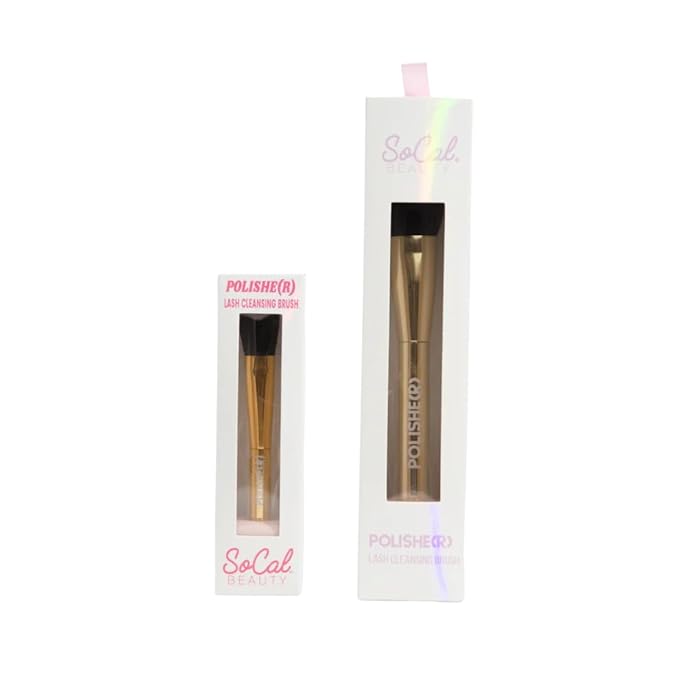 Polishe(r) Lash Cleansing Brush by SoCal Beauty - Ultra-Soft Synthetic Bristles for Gentle Lash Line Cleaning, Pairs Perfectly with Keep It Squeaky Cleanser-VivaGrace Women