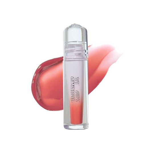 ETUDE Over Glowy Lip Stain Tint #16 Opal Wish | Non-Sticky Vegan Lip Tint | Moisturized & Long-lasting Lip Gloss | Daily Tint for Dry Lips, Korean Makeup-VivaGrace Women