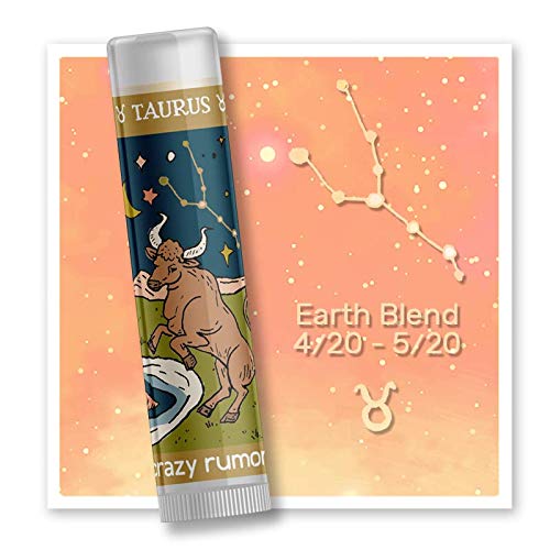Crazy Rumors Taurus Zodiac All Natural, Plant Based Lip Balm to Moisturize and Nourish your Lips - Earth Blend (Sweet Vanilla, Fragrant Rose and Plum)-VivaGrace Women