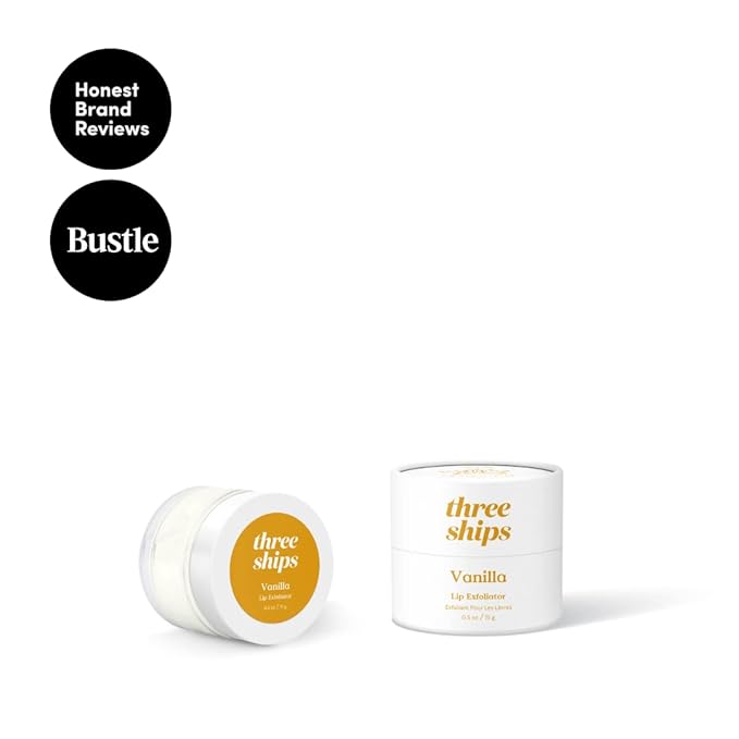 Three Ships Lip Treatment Kit - Buttercream Hydrating Lip Mask and Vanilla Lip Exfoliator – Soothing Natural Lip Care for Dry, Damaged Lips – As Seen on Dragons’ Den, 2 x 15g-VivaGrace Women