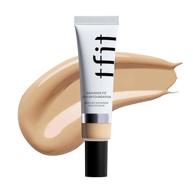 TFIT Radiance Fit Serum Foundation - Flawless Coverage, Dewy finish, Long-lasting, Lightweight, Korean Makeup,1.05 Oz. (N1.5 Suede, 1.05 Oz.)-VivaGrace Women