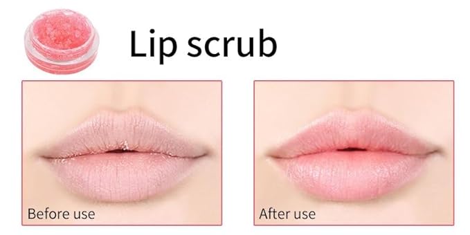 Lip Scrub, Lip Scrubs Exfoliator, Sugar Lip Polish, Lip Exfoliator Scrubber for Chapped and Dry Lips, Lip Moisturizer, Lip Care Products, (2 strawberries)-VivaGrace Women