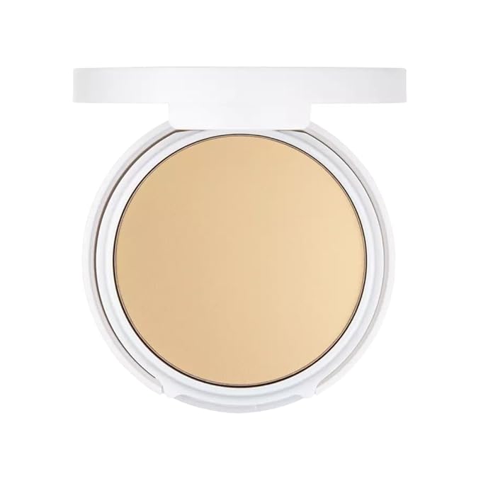 FLOWER Beauty By Drew Barrymore Light Illusion Perfecting Powder - Powder Foundation + Setting Powder for Makeup - Medium Buildable Coverage - Natural Glow + Flawless Finish - Mirror + Sponge Include d (Caramel)-VivaGrace Women