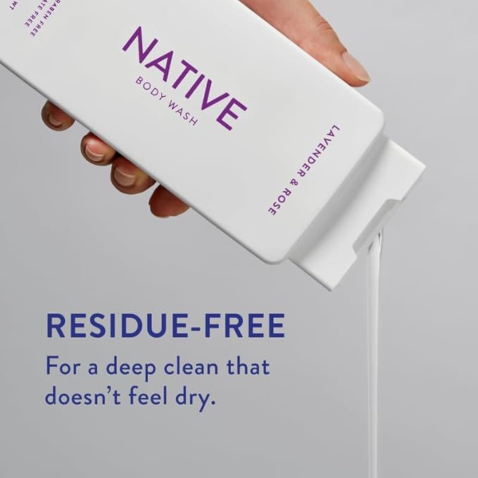 Native Body Wash Contains Naturally Derived Ingredients | For Women & Men, Sulfate, Paraben, & Dye Free Leaving Skin Soft and Hydrated | Lavender & Rose 18 oz - 2 Pk-VivaGrace Women