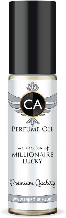 CA Perfume Impression of Paco R. Millionaire Lucky For Men Replica Fragrance Body Oil Dupes Alcohol-Free Essential Aromatherapy Sample Travel Size Concentrated Long Lasting Roll-On 0.3 Fl Oz/10ml-VivaGrace Women