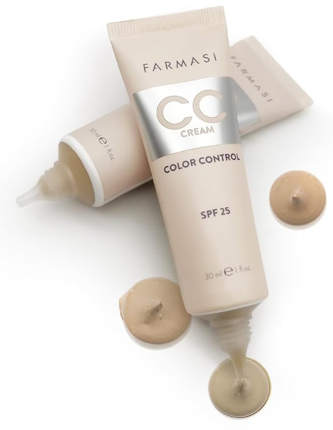 FARMASi CC Color Control Cream, Natural and Flawless Finish, Enriched Formula with Multimineral & Spf 25+, All-Day Hold, All Skin Types, 1 fl. oz, 02 Light ot Medium-VivaGrace Women