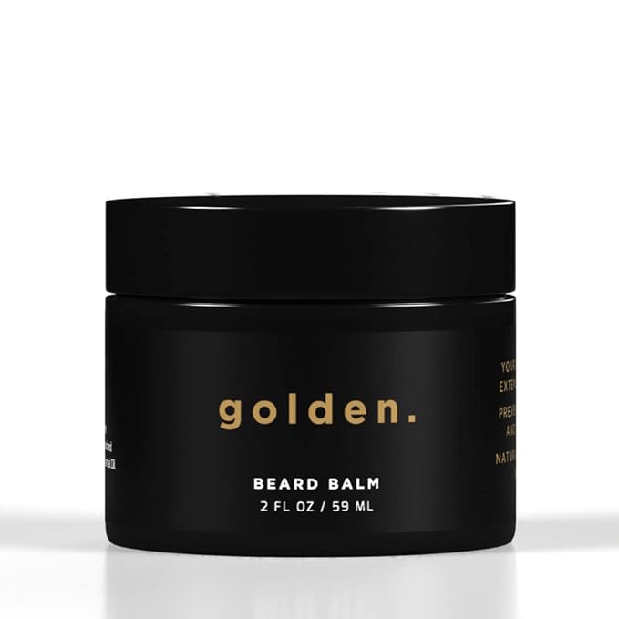 Golden Grooming Co. Beard Balm for Men - Strengthens & Softens Beards and Mustaches - Adds Shine & Tames Flyaway Hair, Beard Styling Balm with Argan Oil - Peppermint Scent - 2 Ounce-VivaGrace Women