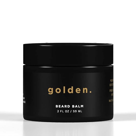 Golden Grooming Co. Beard Balm for Men - Strengthens & Softens Beards and Mustaches - Adds Shine & Tames Flyaway Hair, Beard Styling Balm with Argan Oil - Peppermint Scent - 2 Ounce-VivaGrace Women