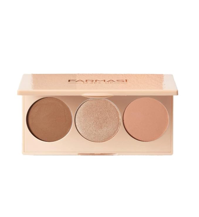 FARMASI- PEACH BITE bronzer- 3 in 1 PALETTE-VivaGrace Women
