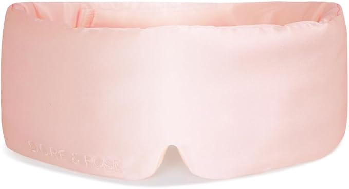 Dore & Rose Deep Sleep Mask Light Blocking, 23 Momme Mulberry Silk Eye Mask, Ultra Soft, Adjustable - Travel Sleeping Mask for Men & Women - Pink-VivaGrace Women
