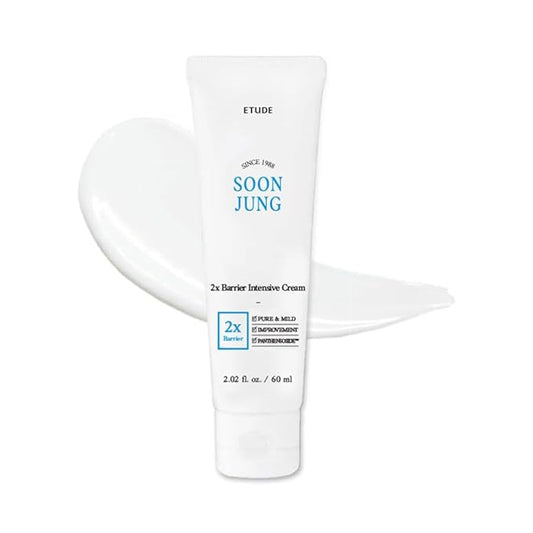 ETUDE SoonJung 2x Barrier Intensive Cream (Original), Hypoallergenic Shea Butter Hydrating Facial Cream for Sensitive Skin, Water-oil Balance & Panthenol, Korean Skin Care (2.02 Fl Oz)