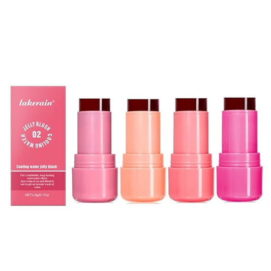 4Pcs Milk Jelly Blush - Milk Blush - Sheer Cheek & Lip Stain，Long Lasting Milk Jelly Tint Have Transparent & Bright Colors (multicolored)-VivaGrace Women