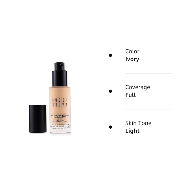 Skin Long-Wear Weightless Foundation SPF 15 - Ivory by Bobbi Brown for Women - 1 oz Foundation-VivaGrace Women