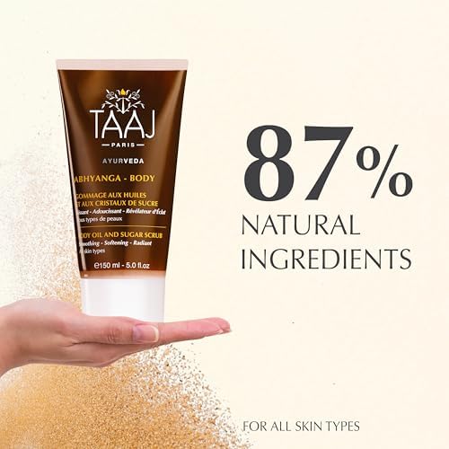 | Face & Body Scrub with Oils & Sugar Crystals | Gentle Exfoliation & Cleansing | Smooths, Softens & Boosts Radiance | Ayurvedic-Inspired Skincare | Nourishing oils | 87% natural| 5.1 fl oz-VivaGrace Women