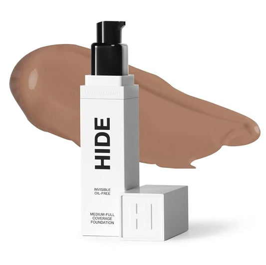 HIDE PREMIUM Liquid Foundation, SEE SHADE FINDER Below For Perfect Match, Multi-Use Waterproof Foundation, Medium/Full Coverage Foundation, Oil Free – We Have a Shade For All Skin Types, 1 fl. Oz. (Sand)-VivaGrace Women