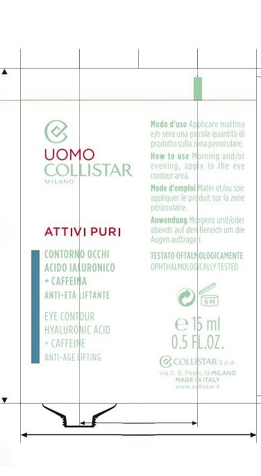 Collistar Uomo Attivi Puri Contorno Occhi Acido Ialuronico + Caffeina Anti-età Liftante, Eye Contour Hyaluronic Acid 15 ml, 0.5 Fl Oz Made in Italy [italian import]-VivaGrace Women