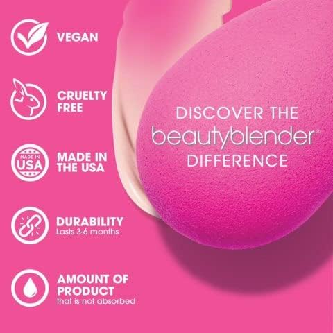 Beautyblender® | Nova Beauty Blender Makeup Sponge, Super-Soft Foam Easily Blends Foundations, Powders & Creams, Made in USA, Reusable, Washable, Streak Free Application, Vegan, Cruelty Free-VivaGrace Women