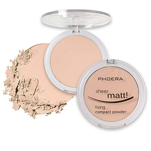 AQUAPURITY - PHOERA Sheer Matte Fixing Powder Makeup Base Fixer Setting Powder Foundation Fixing Compact Pressed Powder Long Lasting Make Up Fixer Skin Vitamin E Beauty Blender (202 Natural Beige…)-VivaGrace Women
