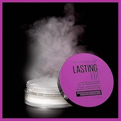 MaybellineFacestudio Lasting Fix Setting + Perfecting Loose Powder Makeup, All Day Matte Wear, Minimizes Shine, Sets Foundation Makeup, Translucent, 0.21 oz., White-VivaGrace Women