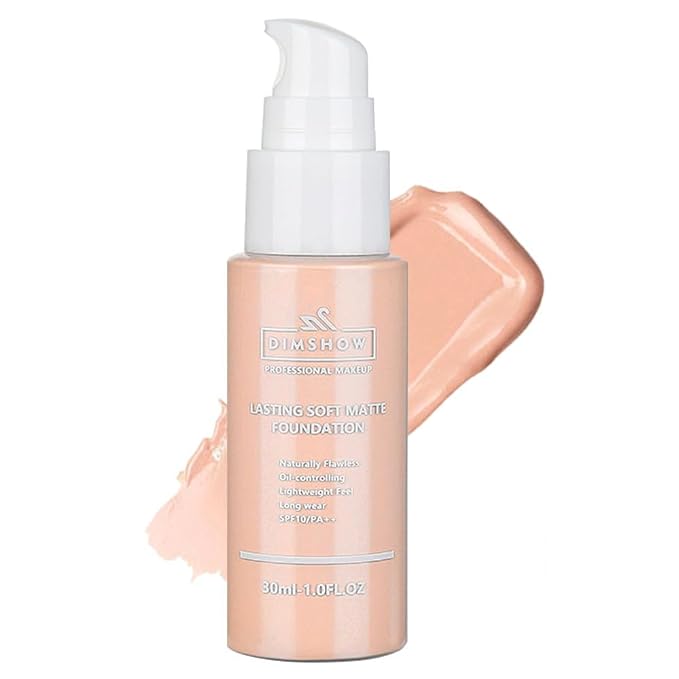 Flawless Matte Liquid Foundation Makeup, Vegan & Cruelty-Free, Liquid Oil-Free Foundation Face Makeup for Combination & Oily Skin, Longwear Medium-Full Coverage (03, 30ml)-VivaGrace Women