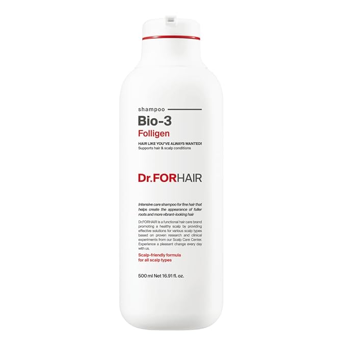 Dr.FORHAIR Bio-3 Folligen Shampoo 500 ml/16.91 fl. oz. | Hair Strengthening and Volumizing | Revitalizes and Moisturizes-VivaGrace Women