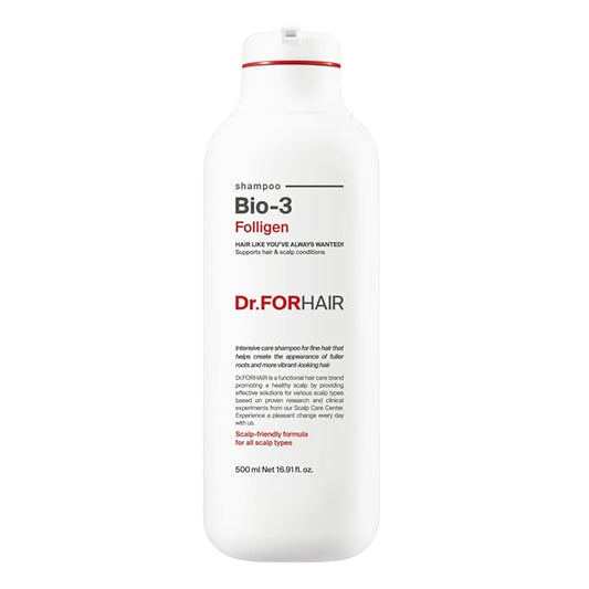 Dr.FORHAIR Bio-3 Folligen Shampoo 500 ml/16.91 fl. oz. | Hair Strengthening and Volumizing | Revitalizes and Moisturizes-VivaGrace Women