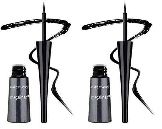 wet n wild MegaLiner Liquid Eyeliner - Black (Pack of 2)
