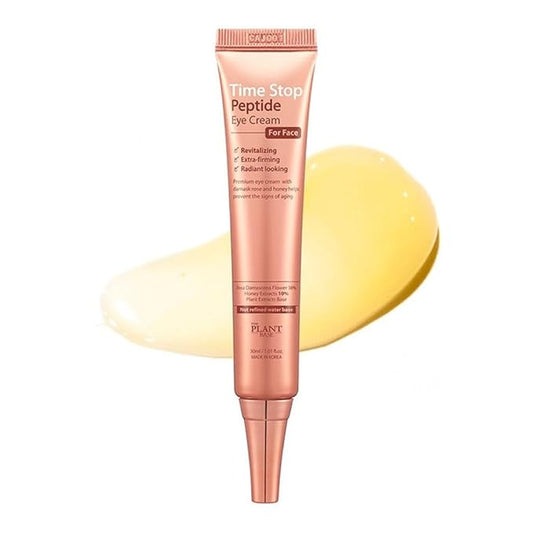 THE PLANT BASE Time Stop Peptide Eye Cream for Face 30ml | Rose 36% + Honey 10% + Peptide | Wrinkle Cream | Revitalizing | Extra Firming | Radiant Finish | Skin Refining | So radiant-VivaGrace Women