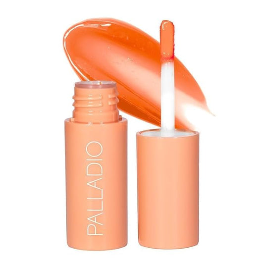 Palladio Jelly Tint, Liquid Stain for Cheeks & Lips, Vivid Color Lip Stain, Lightweight Non-Sticky and Transfer-proof, Natural Finish Makeup, Mango Tango-VivaGrace Women