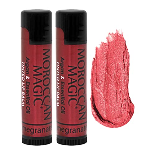 Moroccan Magic Pomegranate Red Tinted Lip Balm | Made with Natural Cold Pressed Argan and Essential Oils Lip Balm | Smooth Application | Non-Toxic, Cruelty Free | 2 Pack-VivaGrace Women
