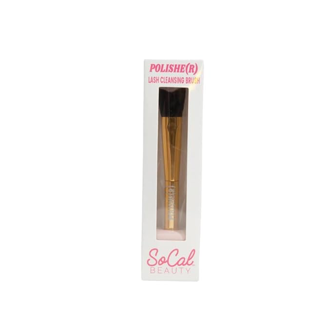 Polishe(r) Lash Cleansing Brush by SoCal Beauty - Ultra-Soft Synthetic Bristles for Gentle Lash Line Cleaning, Pairs Perfectly with Keep It Squeaky Cleanser-VivaGrace Women