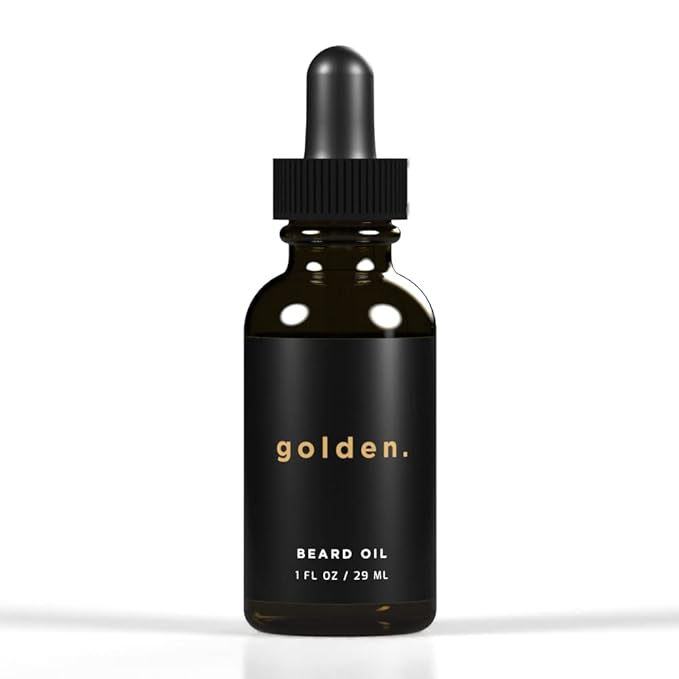 Golden Grooming Co. Beard Oil for Men - Nourishing & Organic Beard Moisturizer - Organic Oil for Beard Growth - All-Natural Formula with Vitamin E - Smooth and Soft Beard - 1 fl oz-VivaGrace Women