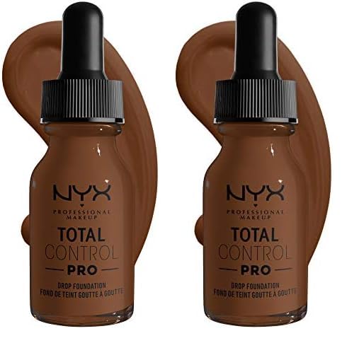 NYX PROFESSIONAL MAKEUP Total Control Pro Drop Foundation, Skin-True Buildable Coverage - Cocoa (Pack of 2)-VivaGrace Women