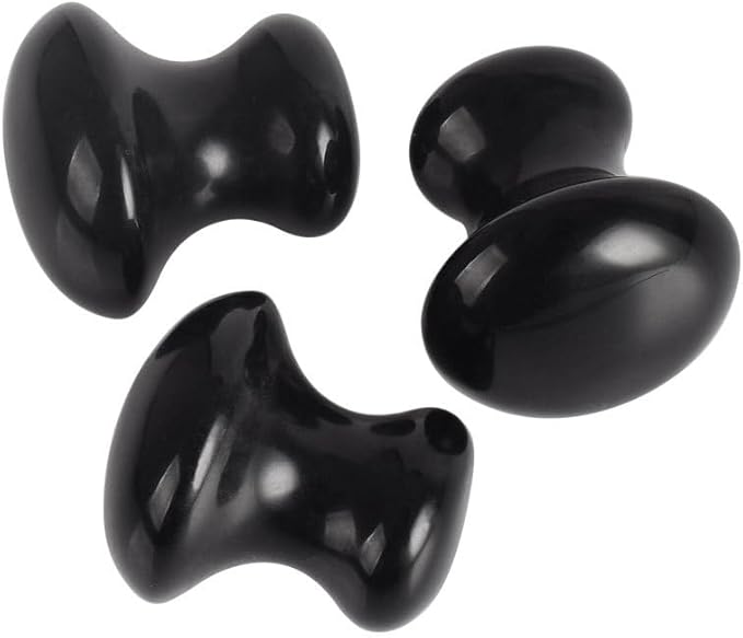 1 Pc Mushroom Jade Gua Sha Facial Tools, Jade Roller Guasha Massage Black Jade Stone Mushroom Shaped Face Lift Remove Wrinkles Massager for Women Spa, Gua Sha Massage Knobs for Body Relaxing-VivaGrace Women