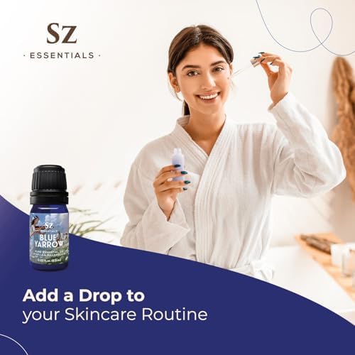 Blue Yarrow Essential Oil – 100% Pure – Calming & Grounding – Deep Blue Steam-Distilled Oil from Achillea millefolium – Aromatherapy, Self-Care & Natural Perfumery – 0.22 fl oz (6.5 mL)-VivaGrace Women