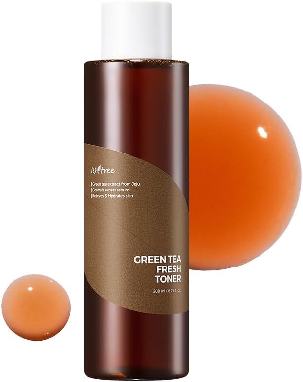 ISNTREE Green Tea Fresh Toner 200ml, 6.76 fl.oz | Korean Skincare | Toner for Oily Skin | Sebum Control | Hydrating and Refreshing-VivaGrace Women