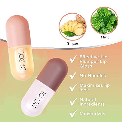 Lip Plumper,Derol Lip Plumper by NVYUE,Natural Lip Plumper and Lip Care Serum,Lip Enhancer for Fuller(2PCS)-VivaGrace Women