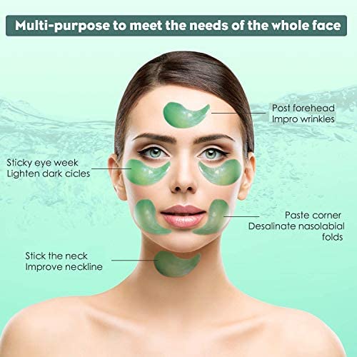 60Pcs Gel Crystal Collagen Eye Pads, Under Eye Mask for Moisturizing,Fine Lines, Dark Circles& Puffy Eyes Under Eye Patches (Green(Canned)-VivaGrace Women