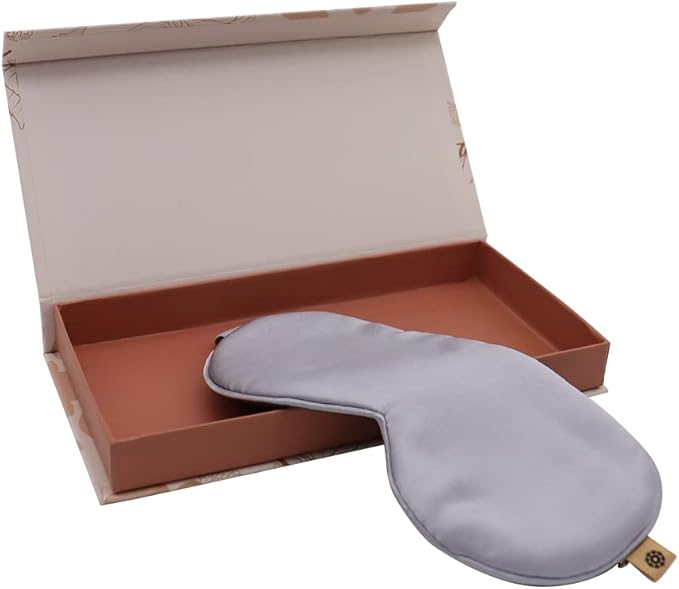 Premium Handcrafted 25 Momme Mulberry Silk Eye Mask for Sleeping (Silver Lining)-VivaGrace Women