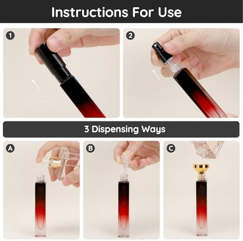 Segbeauty 10ML Travel Cologne Sprayer, 10 Pack Refillable Atomizer Spray Bottle for Perfume, Empty Mini Glass Perfume Bottle Fine Mist Dispenser, Portable Leak-proof Sample Bottles for Travel Outgoing-VivaGrace Women