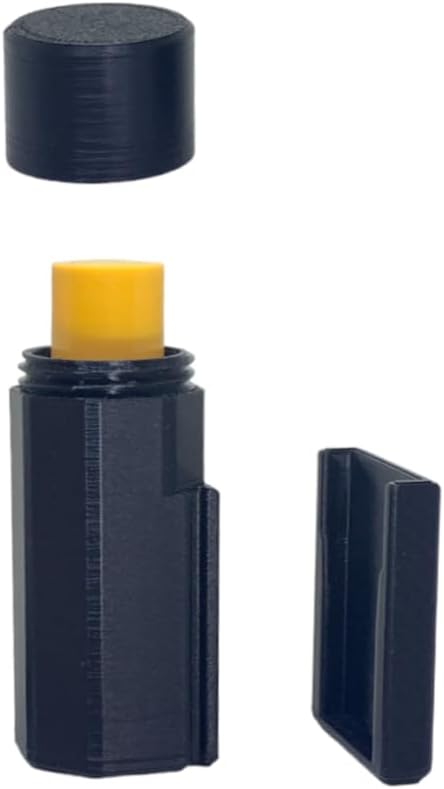 Lip Balm Holder with Car Mount Bracket and Screw Cap Lid for Carrying in Bags Pockets Fits Lip Balm and Lip Stick (1 Pk Blk)-VivaGrace Women
