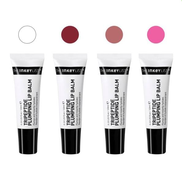 The INKEY List Complete Lip Set - Tripeptide Plumping Lip Balm in Pink Tint, Berry Tint, Mocha Tint and Clear-VivaGrace Women