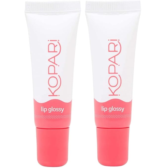 Kopari Coconut Lip Glossy Clear - Hydrating and Moisturizing Coconut Oil, Vitamin E and Shea Butter Lip Gloss With 100% Organic Coconut Oil, Non GMO, Vegan Sulfate Free (2 Pack)-VivaGrace Women