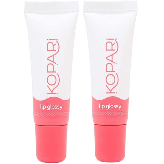 Kopari Coconut Lip Glossy Clear - Hydrating and Moisturizing Coconut Oil, Vitamin E and Shea Butter Lip Gloss With 100% Organic Coconut Oil, Non GMO, Vegan Sulfate Free (2 Pack)-VivaGrace Women
